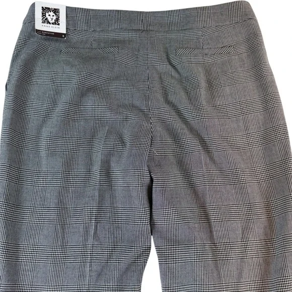 Anne Klein The Executive Boot Cut Houndstooth Plaid Dress Pants Women Size 8 New - Picture 2 of 15